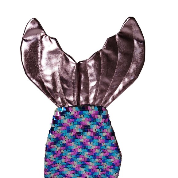 Holiday Time Double Sided Mermaid Tail 21 inch Stocking With Bowknot - Picture 5 of 5